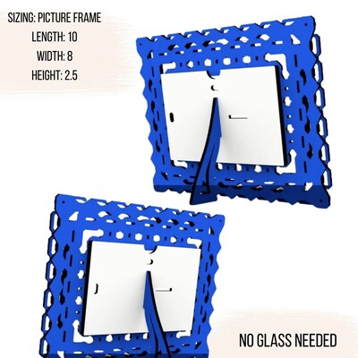 Urbalabs Layered Wood Standing Picture Frames Blue and White Modern Handmade 4x6 Picture Frame Photo Frame No Glass Needed Abstract Home - image2